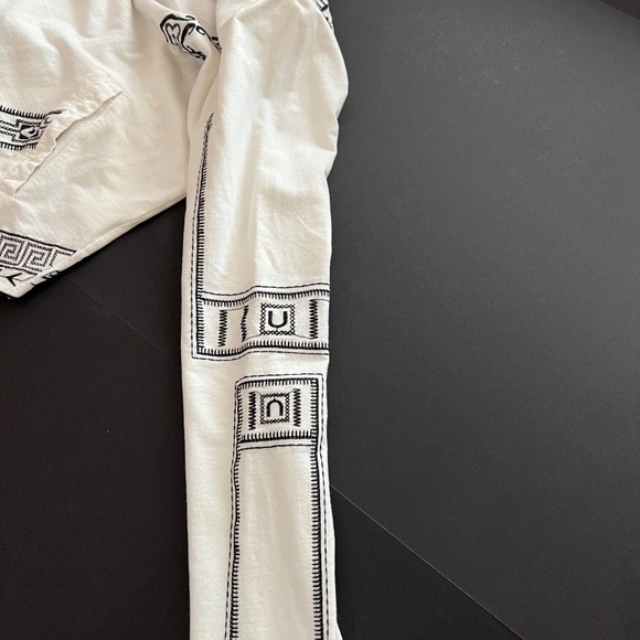 Michael Farrell Southwestern White Embroidered High Low Boho Jacket in size L - Picture 7 of 10